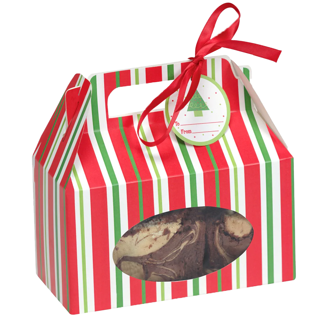 coloured stripe cookie gift boxes with handle