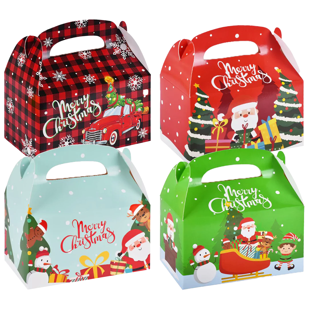 gable Cookie Boxes with christmas printed theme