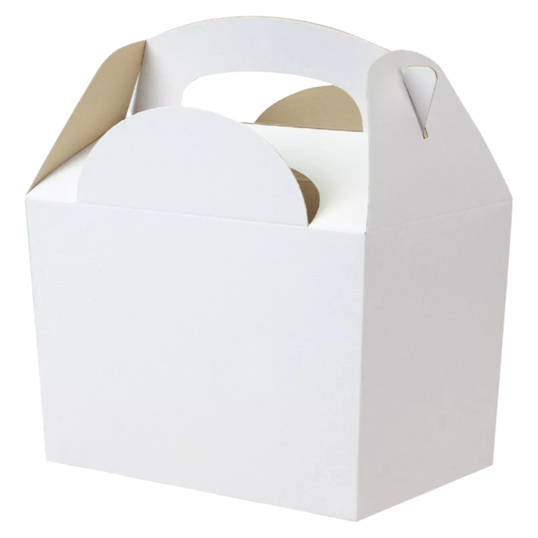 white takeaway boxes with handle