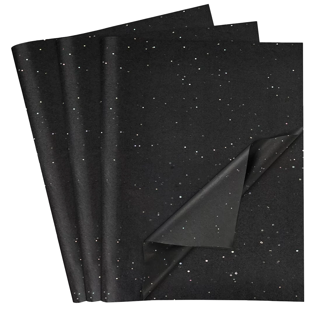 Black Glitter Tissue Paper