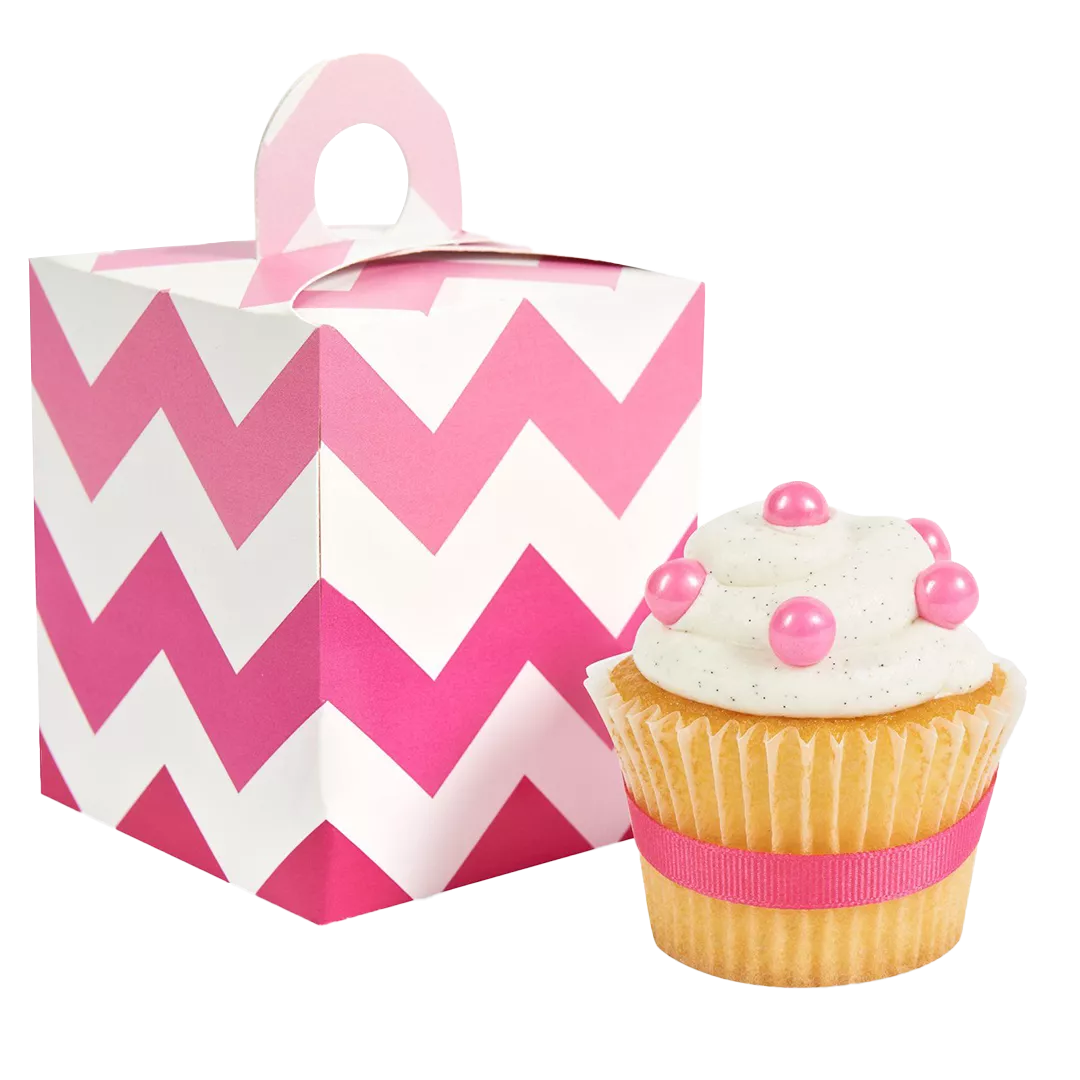 Pink cupcake boxes